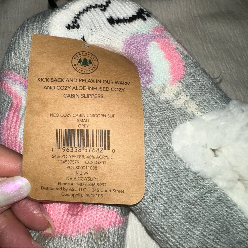 Northeast Outfitters Shoes Kids Small Grey Neo Cozy Cabin Unicorn Slippers NWT